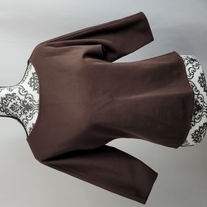 The Look Brown 3/4 Sleeve Top